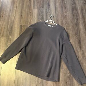 Frank & Oak Men's Charcoal Long Sleeve Tee